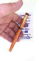 RARE C1928 SWAN MABIE TODD TANGERINE CELLULOID STUB NIB FOUNTAIN PEN RESTORED