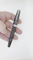 RARE 1937 PARKER SENIOR MAXIMA SILVER PEARL VACUMATIC CAP BAND FOUNTAIN PEN RESTORED