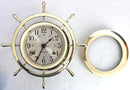 VINTAGE SETH THOMAS SHIPS WHEEL BRASS HELMSMAN 8-DAY CLOCK CHIMES & WORKS OFFERED BY ANTIQUE DIGGER