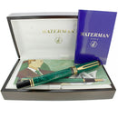 CIRCA 1992 WATERMAN PATRICIAN JADE GREEN 18K FINE GLOBE NIB FOUNTAIN PEN W/BOX OFFERED BY ANTIQUE DIGGER