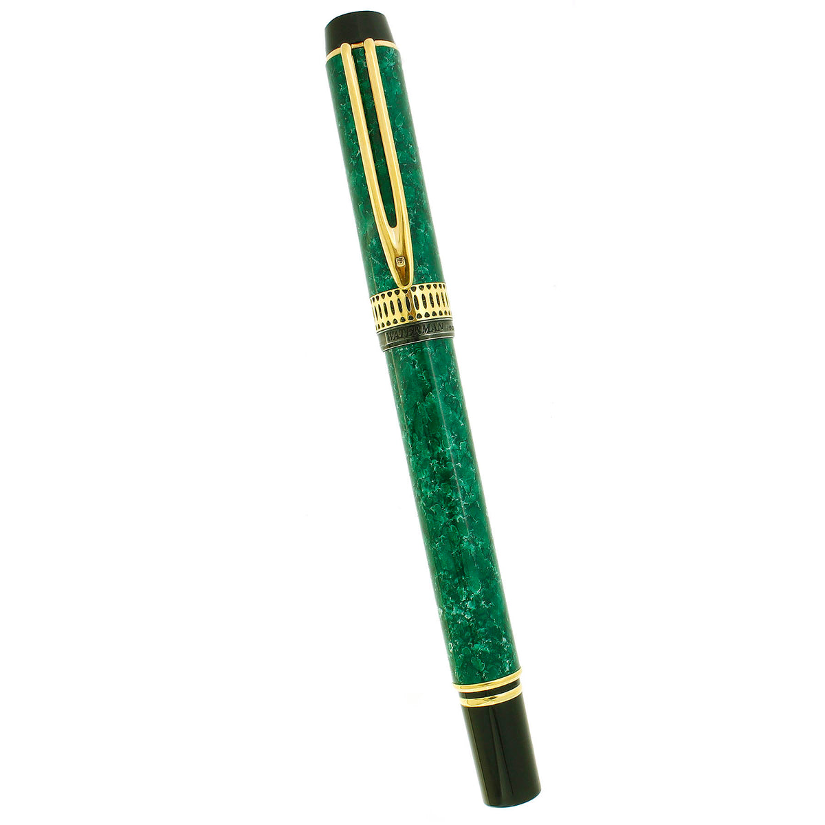 CIRCA 1992 WATERMAN PATRICIAN JADE GREEN 18K FINE GLOBE NIB FOUNTAIN P