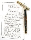 RESTORED 1940 PARKER VACUMATIC IMPERIAL DEBUTANTE DOUBLE JEWELED FOUNTAIN PEN OFFERED BY ANTIQUE DIGGER