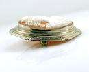 ANTIQUE 14K CAMEO BROOCH WITH HAND CHASED BEZEL & RELIEF SHELL CAMEO OFFERED BY ANTIQUE DIGGER