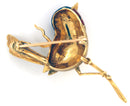 VINTAGE ESTATE 18K GOLD & ENAMELED BIRD BROOCH DESIGNED SIGNED S-MCI OFFERED BY ANTIQUE DIGGER