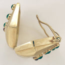 ESTATE ANTIQUE 18K 750 YELLOW GOLD EMERALD & RUBY CABOCHON JEWELED MINIATURE PURSE offer by Antique Digger