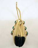 ESTATE ANTIQUE 18K 750 YELLOW GOLD EMERALD & RUBY CABOCHON JEWELED MINIATURE PURSE offer by Antique Digger