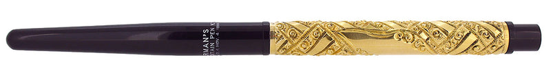 C1902 WATERMAN 0324 BHR TAPER CAP GOLPHERESQUE PATTERN EYEDROPPER FOUNTAIN PEN MINT OFFERED BY ANTIQUE DIGGER