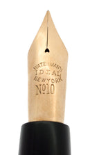 CIRCA 1910 WATERMAN #20 SMOOTH BLACK HARD RUBBER FOUNTAIN PEN EYEDROPPER #10 NIB RESTORED