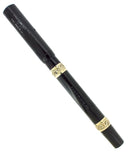EARLY 1900S EAGLE PENCIL CO STRAIGHT CAP BLACK HARD RUBBER FOUNTAIN PEN RESTORED OFFERED BY ANTIQUE DIGGER