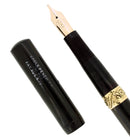 EARLY 1900S EAGLE PENCIL CO STRAIGHT CAP BLACK HARD RUBBER FOUNTAIN PEN RESTORED OFFERED BY ANTIQUE DIGGER