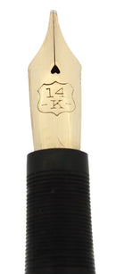 EARLY 1900S EAGLE PENCIL CO STRAIGHT CAP BLACK HARD RUBBER FOUNTAIN PEN RESTORED OFFERED BY ANTIQUE DIGGER