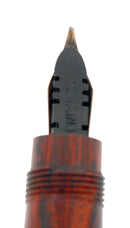 C1910 MABIE TODD SWAN SAFETY SELF PROPELLING PEN MOTTLED HARD RUBBER RESTORED OFFERED BY ANTIQUE DIGGER