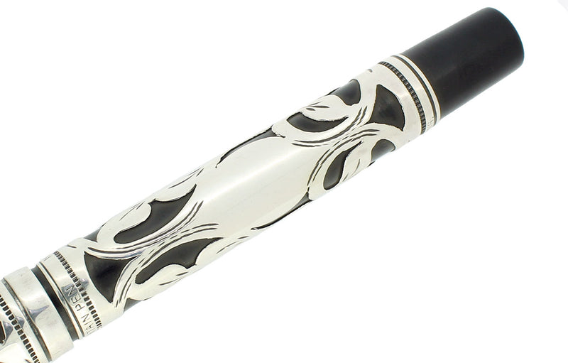 SCARCE C1910 WATERMAN 15 STERLING TREFOIL ART NOUVEAU FOUNTAIN PEN RESTORED OFFERED BY ANTIQUE DIGGER