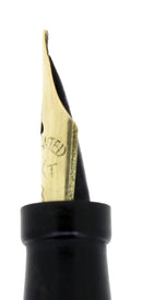 C1912 JAXON BLACK CHASED HARD RUBBER STUD FILLER FOUNTAIN PEN RESTORED OFFERED BY ANTIQUE DIGGER