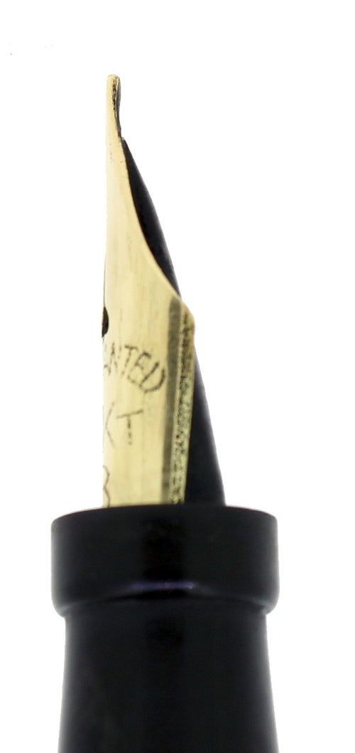 C1912 JAXON BLACK CHASED HARD RUBBER STUD FILLER FOUNTAIN