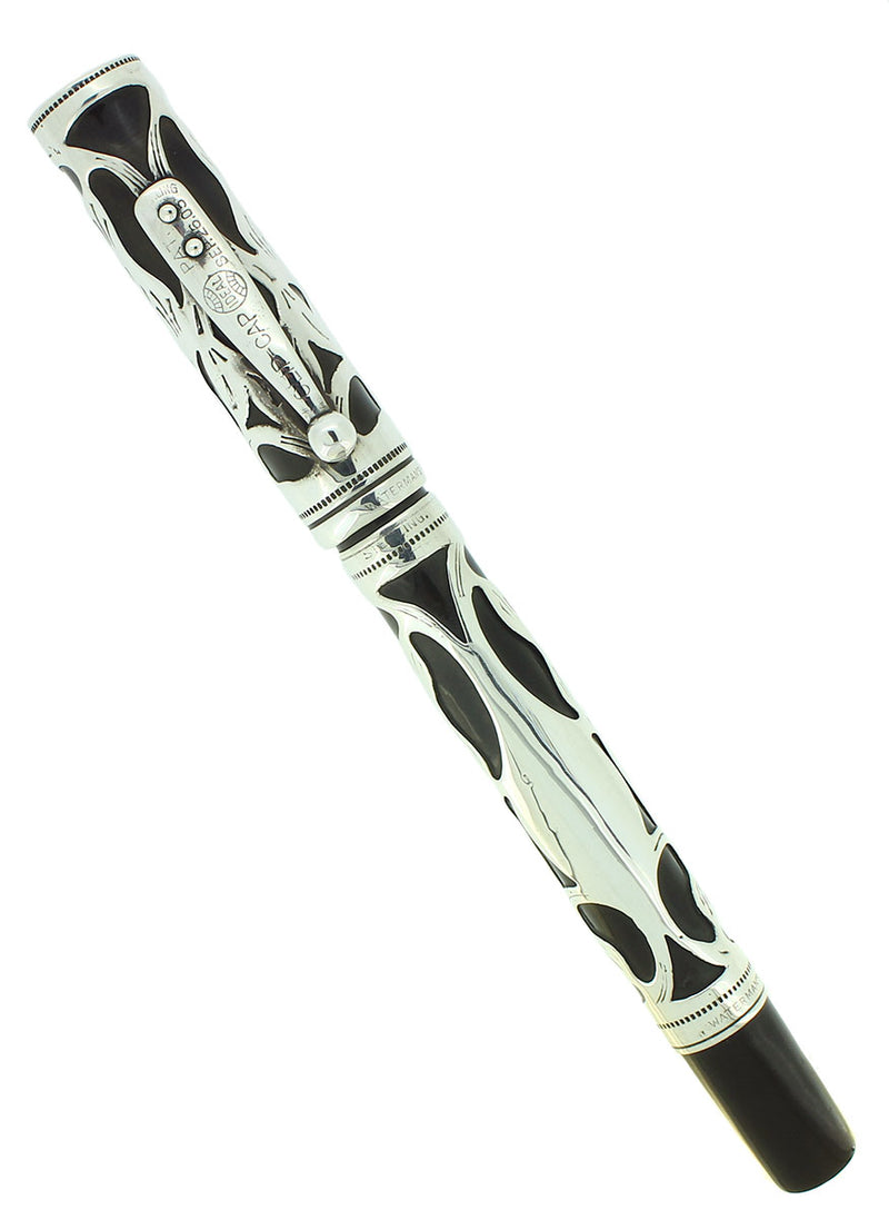 C1914 WATERMAN STERLING 412 POC TREFOIL PATTERN FOUNTAIN PEN RESTORED OFFERED BY ANTIQUE DIGGER