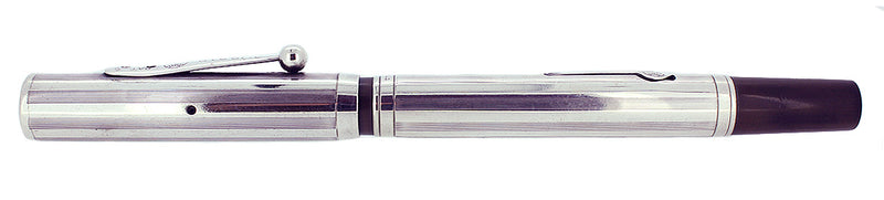 C1916 WATERMAN 12 1/2 STERLING SHERATON FOUNTAIN PEN M-BBB FLEX NIB RESTORED OFFERED BY ANTIQUE DIGGER