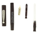 C1917 WATERMAN 12 1/2 VPSF BLACK CHASED HARD RUBBER FOUNTAIN PEN RESTORED OFFERED BY ANTIQUE DIGGER