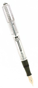SCARCE C1917 WATERMAN TELESCOPING CAP STERLING GOTHIC OVERLAY 452 1/2V FOUNTAIN PEN RESTORED OFFERED BY ANTIQUE DIGGER