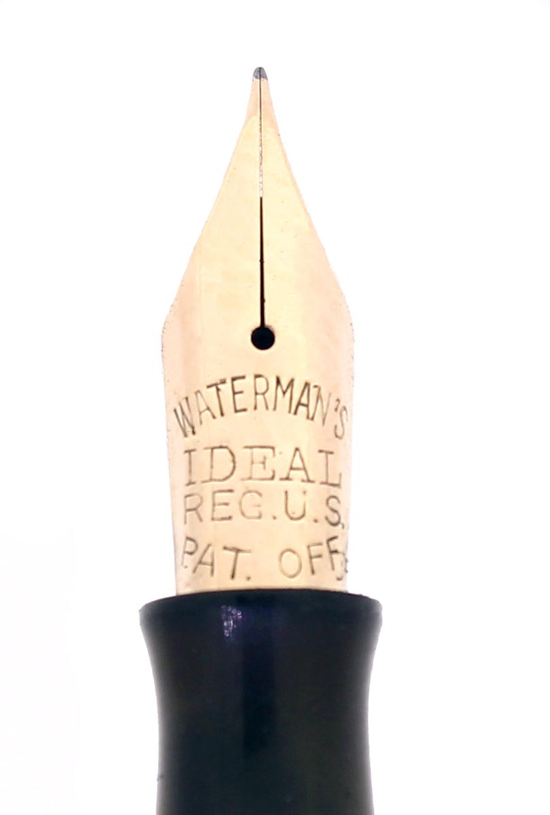 SCARCE C1917 WATERMAN TELESCOPING CAP STERLING GOTHIC OVERLAY 452 1/2V FOUNTAIN PEN RESTORED OFFERED BY ANTIQUE DIGGER
