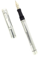 C1918 MABIE TODD SWAN STERLING SILVER F-BBB FLEX NIB FOUNTAIN PEN RESTORED OFFERED BY ANTIQUE DIGGER