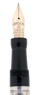 C1918 MABIE TODD SWAN STERLING SILVER F-BBB FLEX NIB FOUNTAIN PEN RESTORED OFFERED BY ANTIQUE DIGGER