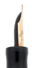 RARE C1920 SHEAFFER FLAT-TOP AUTOGRAPH BLACK HARD RUBBER EBONY LINE FOUNTAIN PEN RESTORED OFFERED BY ANTIQUE DIGGER