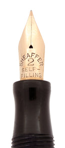 RARE C1920 SHEAFFER FLAT-TOP AUTOGRAPH BLACK HARD RUBBER EBONY LINE FOUNTAIN PEN RESTORED OFFERED BY ANTIQUE DIGGER