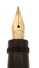 1920S WATERMAN 42 GRAPE VINE RELEIF ITALIAN 18KR GUILLOCHE XF-BBB 2.38MM FLEX NIB SAFETY PEN RESTORED OFFERED BY ANTIQUE DIGGER