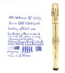 1920S WATERMAN 42 GRAPE VINE RELEIF ITALIAN 18KR GUILLOCHE XF-BBB 2.38MM FLEX NIB SAFETY PEN RESTORED OFFERED BY ANTIQUE DIGGER