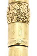 1920S WATERMAN 42 GRAPE VINE RELEIF ITALIAN 18KR GUILLOCHE XF-BBB 2.38MM FLEX NIB SAFETY PEN RESTORED OFFERED BY ANTIQUE DIGGER