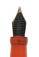 1920S EDISON PEN CO ORANGE HARD RUBBER FOUNTAIN PEN M-BB 14K NIB RESTORED OFFERED BY ANTIQUE DIGGER