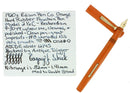 1920S EDISON PEN CO ORANGE HARD RUBBER FOUNTAIN PEN M-BB 14K NIB RESTORED OFFERED BY ANTIQUE DIGGER
