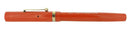 1920S EDISON PEN CO ORANGE HARD RUBBER FOUNTAIN PEN M-BB 14K NIB RESTORED OFFERED BY ANTIQUE DIGGER