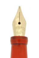 1920S EDISON PEN CO ORANGE HARD RUBBER FOUNTAIN PEN M-BB 14K NIB RESTORED OFFERED BY ANTIQUE DIGGER