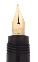 1920S WATERMAN 42 ITALIAN 18KR ROLLED GOLD GUILLOCHE M-BBB 2.08MM FLEX NIB SAFETY PEN RESTORED OFFERED BY ANTIQUE DIGGER