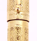 1920S WATERMAN 42 ITALIAN 18KR ROLLED GOLD VINE & LEAF GUILLOCHE ENGINE TURNED SAFETY PEN RESTORED OFFERED BY ANTIQUE DIGGER