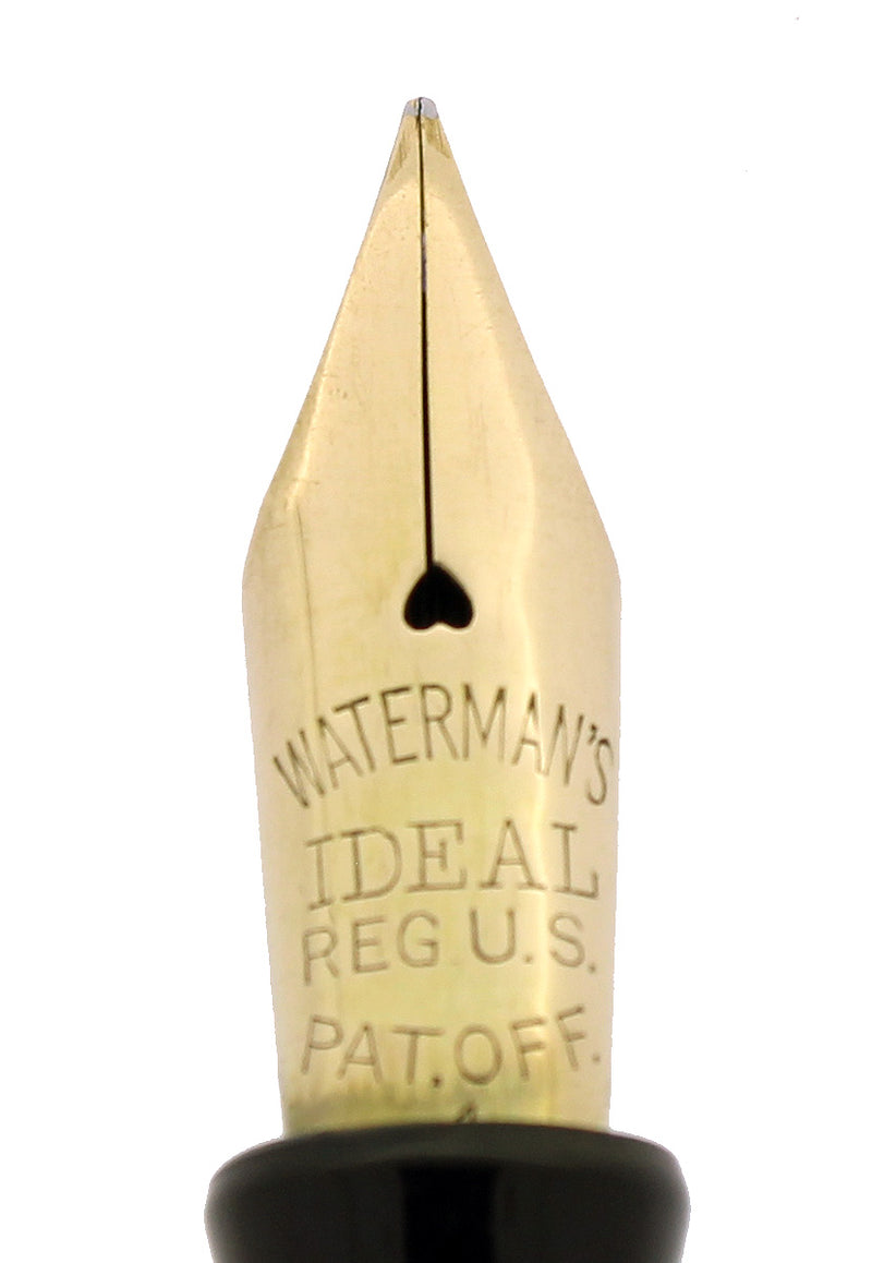 C1923 WATERMAN 0554 SMOOTH 18K GOLD FILLED OVERLAY FOUNTAIN PEN RESTORED OFFERED BY ANTIQUE DIGGER