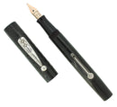 C1923 WATERMAN 52V BLACK CHASED HR FOUNTAIN PEN 14K F-BBB+ FLEX NIB RESTORED OFFERED BY ANTIQUE DIGGER