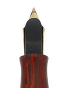 C1923 WATERMAN #56 RED WOODGRAIN #6 MEDIUM NIB FOUNTAIN PEN RESTORED