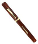 C1923 WATERMAN #56 RED WOODGRAIN #6 MEDIUM NIB FOUNTAIN PEN RESTORED