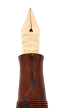 C1923 WATERMAN #56 RED WOODGRAIN #6 MEDIUM NIB FOUNTAIN PEN RESTORED