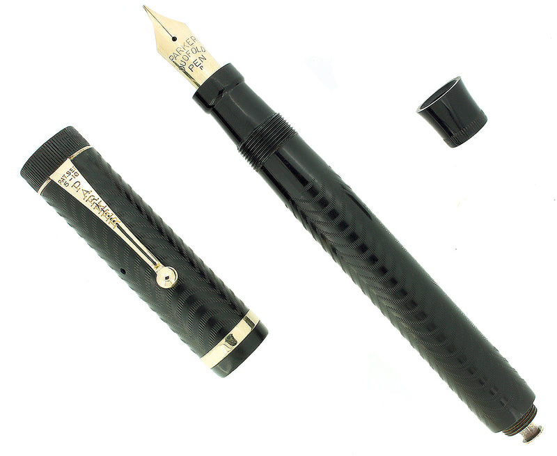 C1924 DUOFOLD SENIOR OVERSIZE BCHR BANDLESS CAP FOUNTAIN PEN RESTORED MINT OFFERED BY ANTIQUE DIGGER