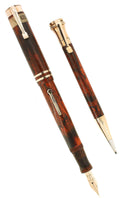 C1925 WAHL MOTTLED HARD RUBBER FOUNTAIN PEN & PENCIL SET BOXED STICKERED NOS OFFERED BY ANTIQUE DIGGER