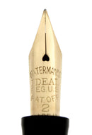 C1925 WATERMAN 452 STERLING PANSY PANEL XF-BBB NIB FOUNTAIN PEN RESTORED OFFERED BY ANTIQUE DIGGER