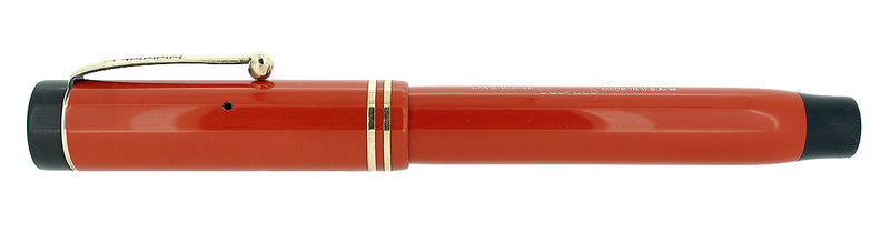 1928 PARKER DUOFOLD SENIOR RED PERMANITE FOUNTAIN PEN M-BBB FLEX NIB RESTORED OFFERED BY ANTIQUE DIGGER