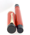 1928 PARKER DUOFOLD SENIOR RED PERMANITE FOUNTAIN PEN M-BBB FLEX NIB RESTORED OFFERED BY ANTIQUE DIGGER