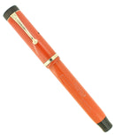 SCARCE C1925 DUOFOLD SENIOR CHINESE RED HARD RUBBER LARGE IMPRINT FOUNTAIN PEN RESTORED OFFERED BY ANTIQUE DIGGER