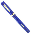 CIRCA 1926 CONKLIN SENIOR ENDURA SAPPHIRE BLUE FOUNTAIN PEN RESTORED NEAR MINT OFFERED BY ANTIQUE DIGGER