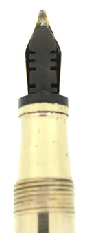 C1926 MABIE TODD SWAN GOLD FILLED OVERLAY TWISTFILLER FOUNTAIN PEN w/F-BBB FLEX NIB OFFERED BY ANTIQUE DIGGER